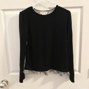 Kate Spade Broome Street Black and Stripped Ruffle Blouse Size S